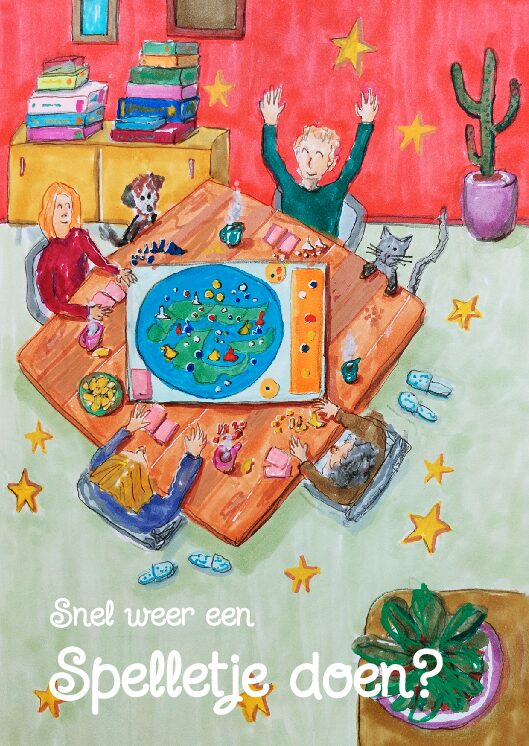 Postkaart 'Snel weer een spelletje doen?'